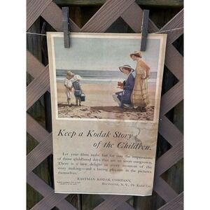 Vintage Original 1916 KODAK Eastman Co "Story For The Children" Color Ad  14 x 9